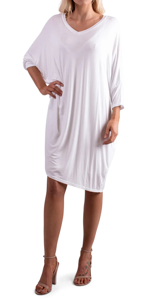 V-Neck Batwing Dress