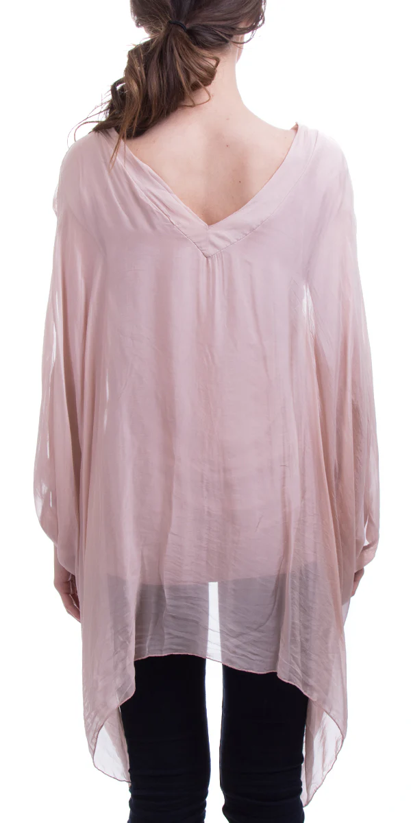 V-Neck Silk Kaftan Top