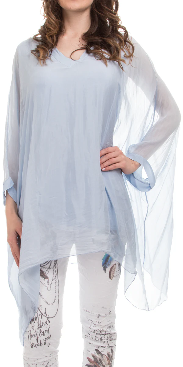 V-Neck Silk Kaftan Top