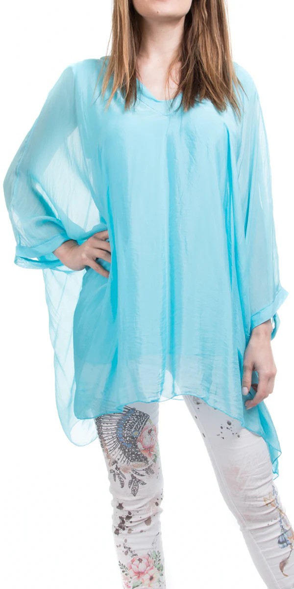 V-Neck Silk Kaftan Top