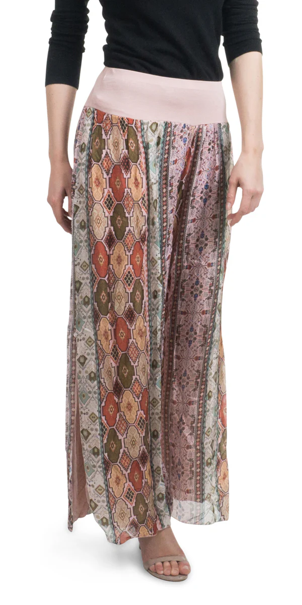 Geometric Flower Slit Pant