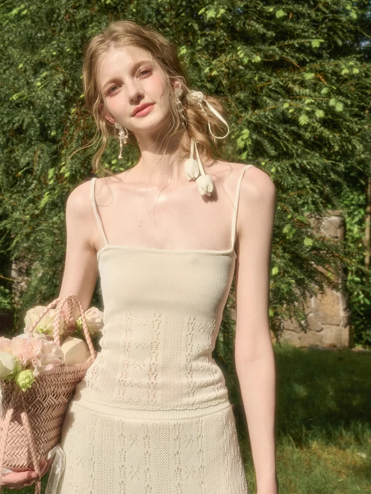 Cool Fabric Knitted Blouse & Skirt Set