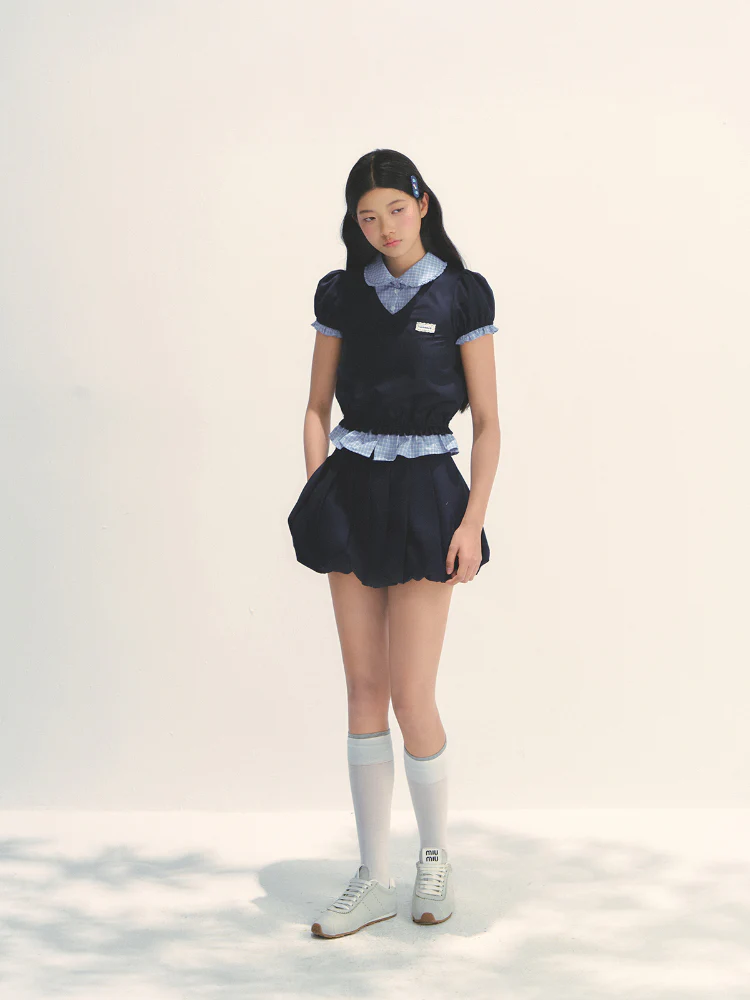 MIU Style Layered-effect Blouse