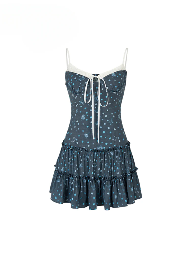 Fake Two-piece Plaid Spliced Cami Dress