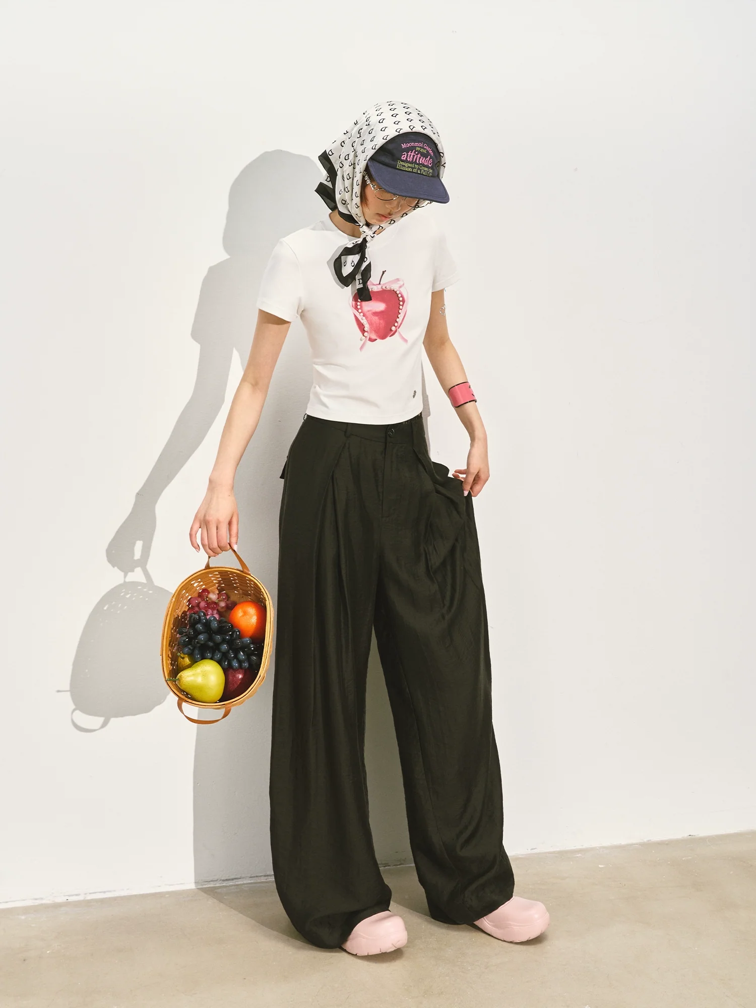 Suit Pleated Wide-Leg Pants