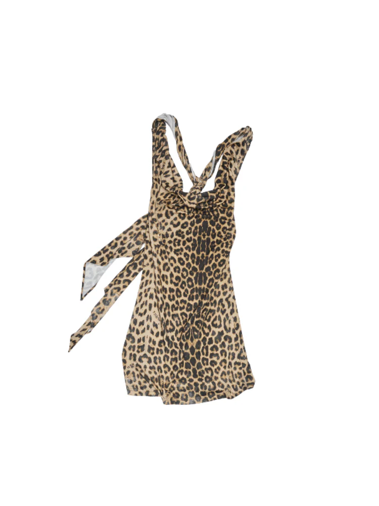 V-Neck Draped Collar Back Knot Tank Top