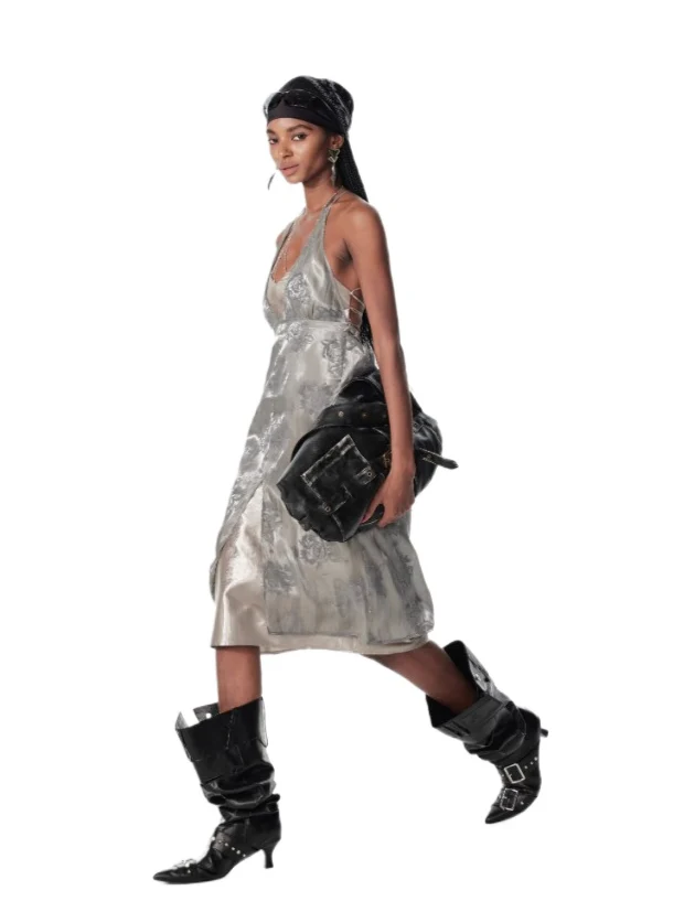 Double Layer Lace Backless Dress