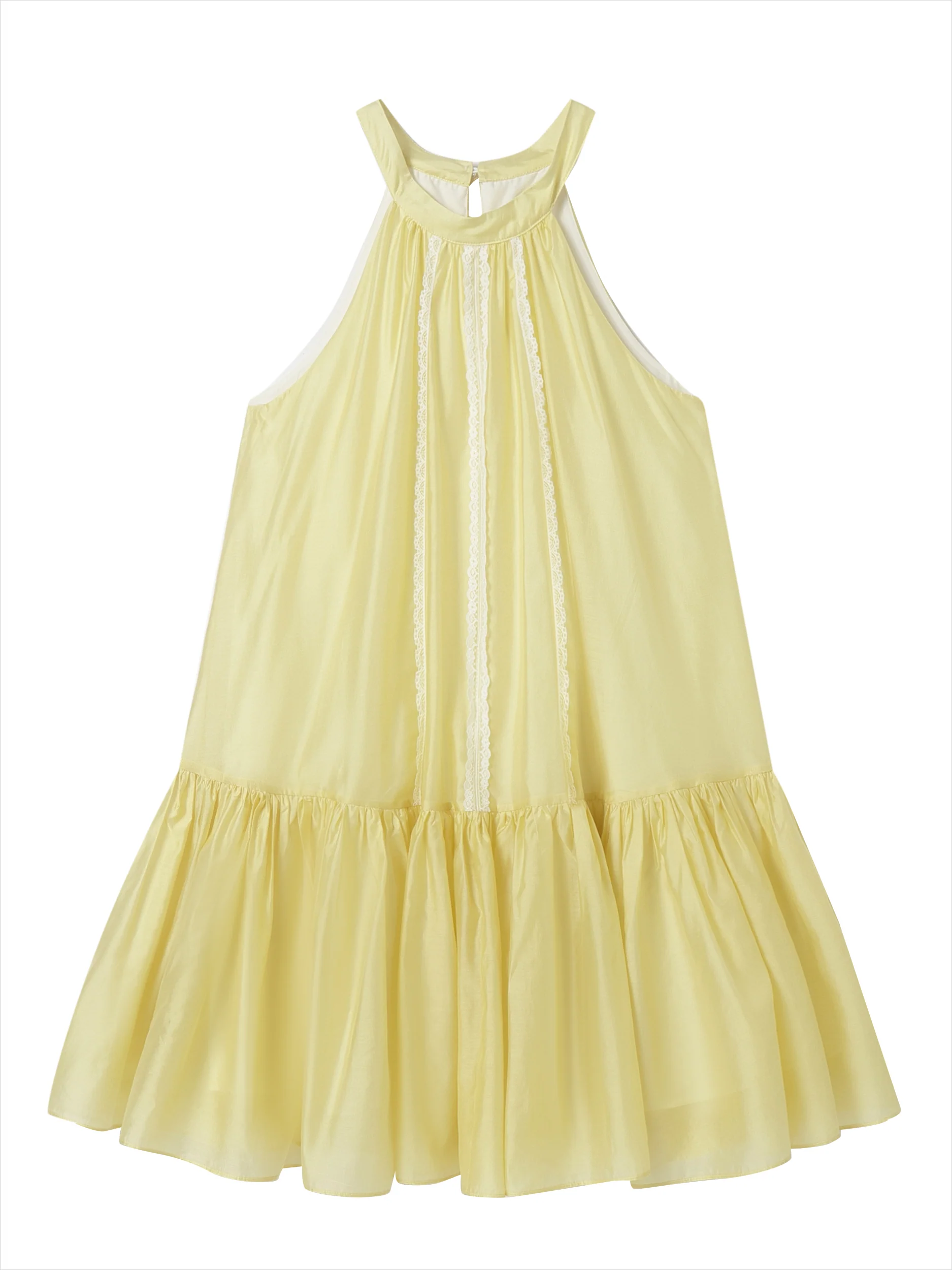 Halter Neck Tencel Lace Beach Dress