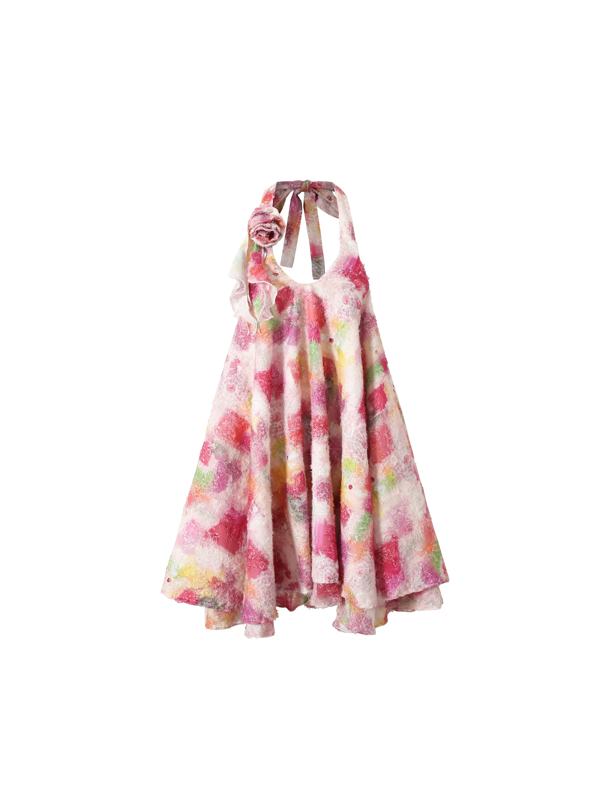 Floral Halter Off-Shoulder A-line Dress