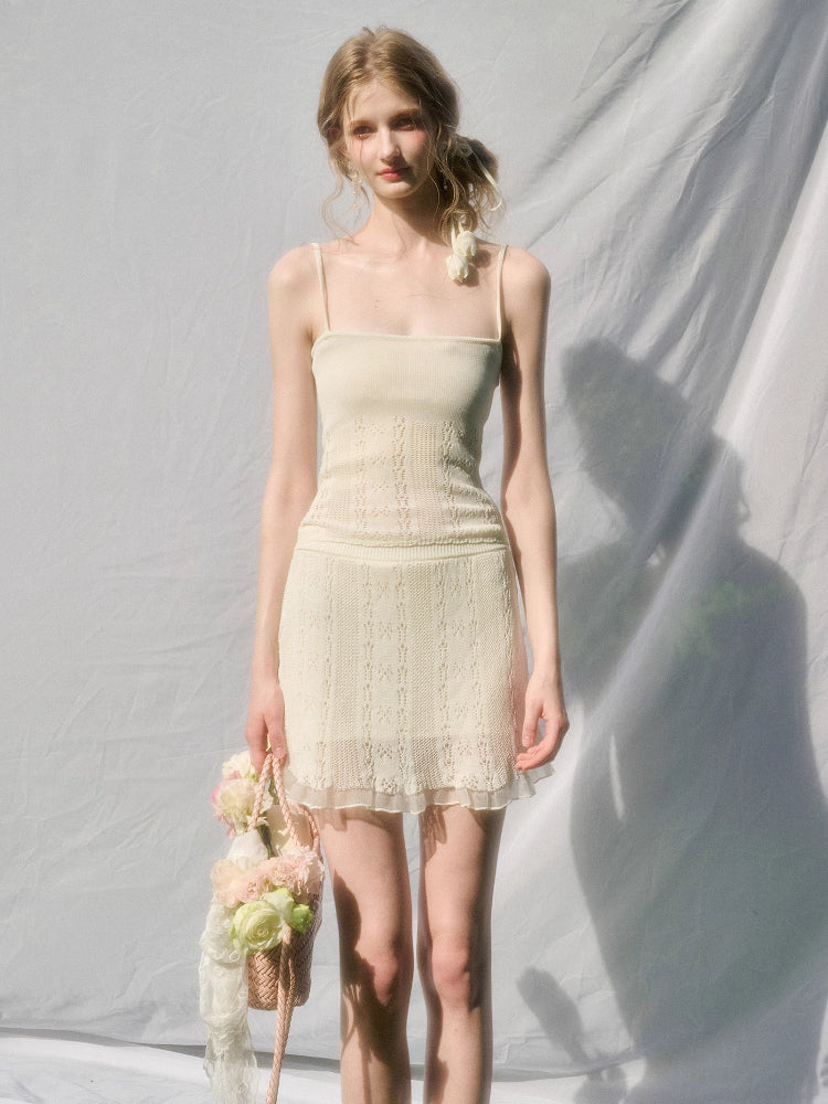 Cool Fabric Knitted Blouse & Skirt Set