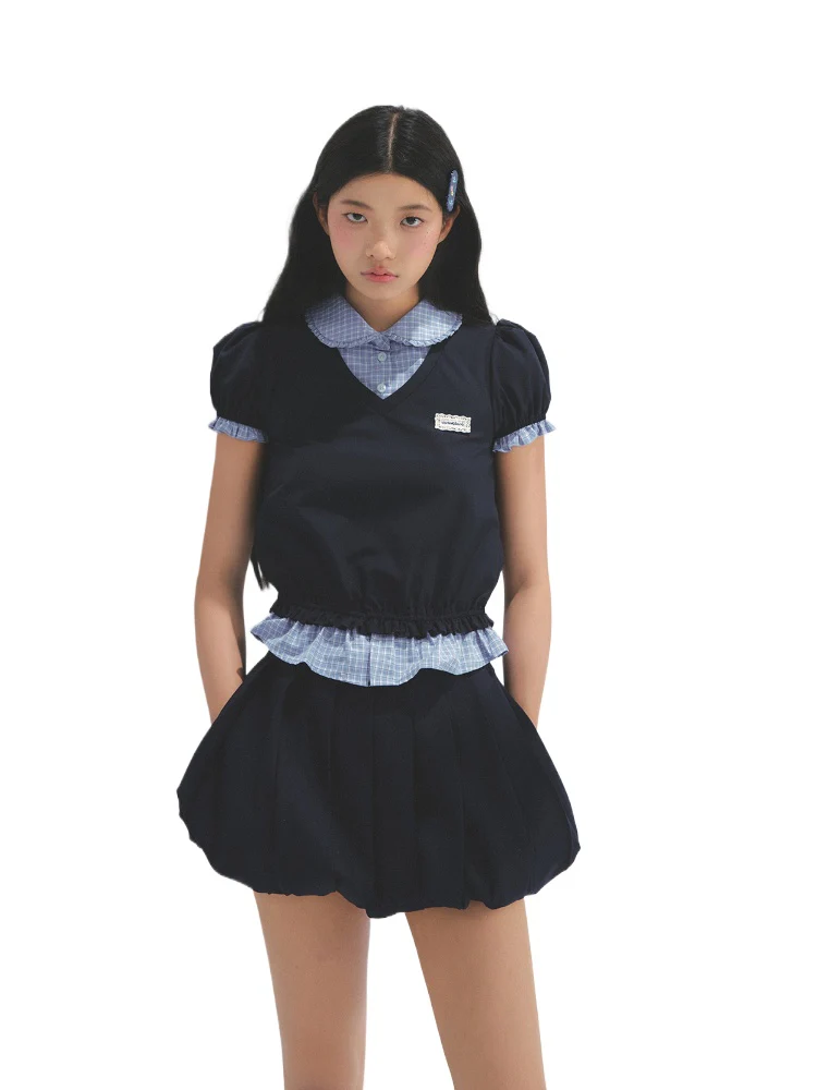 MIU Style Layered-effect Blouse