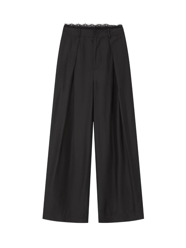 Suit Pleated Wide-Leg Pants