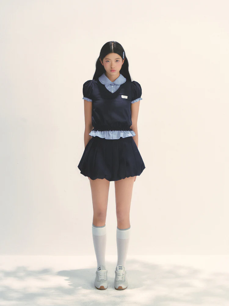 MIU Style Layered-effect Blouse