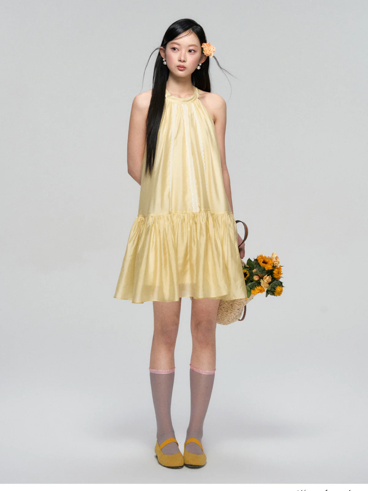 Halter Neck Tencel Lace Beach Dress