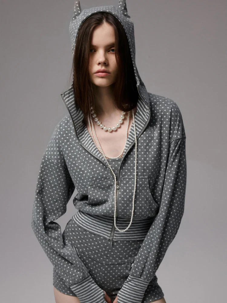 Polka Dot Stripe Jumpsuit Set