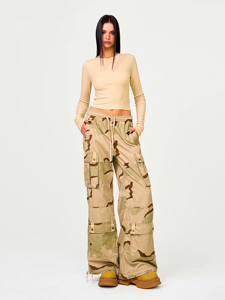 Lightning Camouflage Wide-Leg Pants