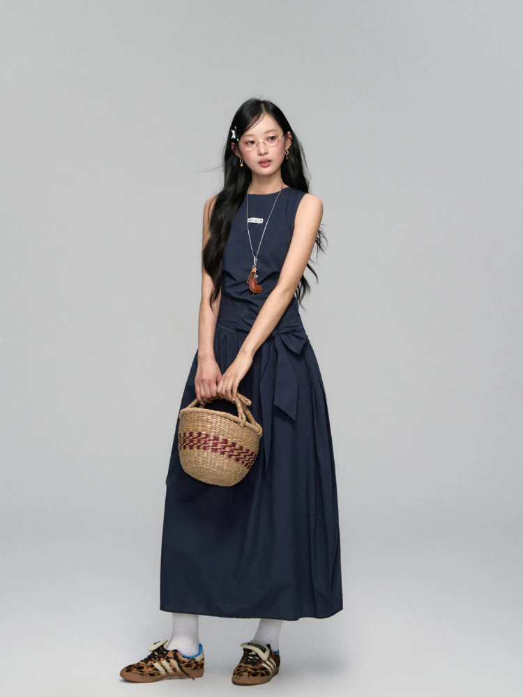 Sleeveless Tie-Waist A-Line Sundress