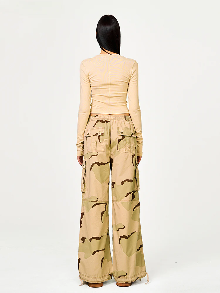 Lightning Camouflage Wide-Leg Pants