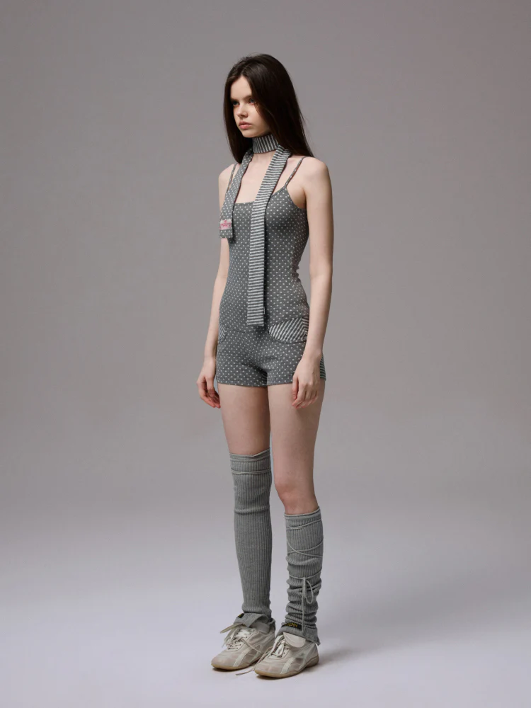 Polka Dot Stripe Jumpsuit Set