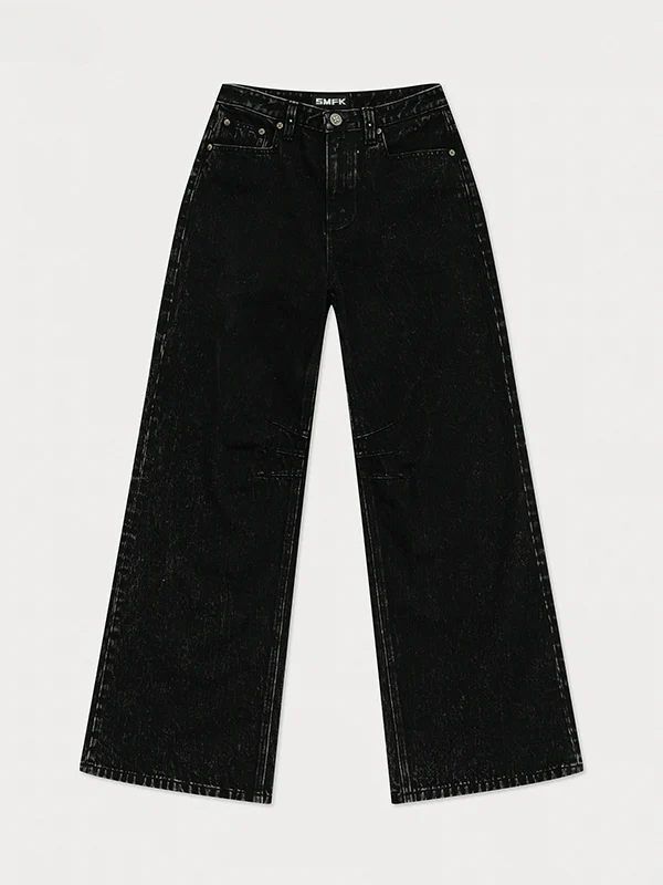 Black Garden Classic Wide-Leg Jeans