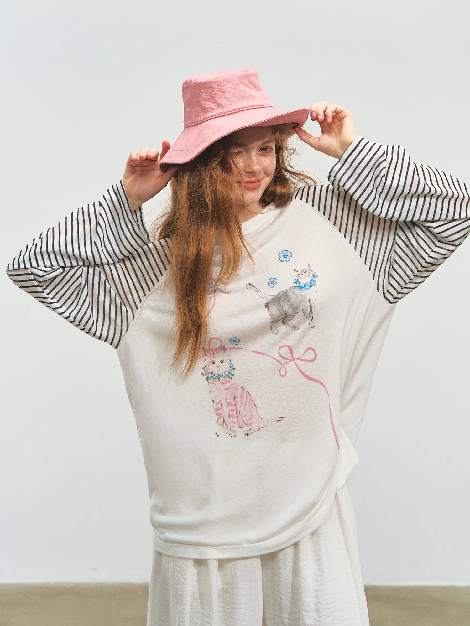 Striped Spliced Sunscreen Cover-up