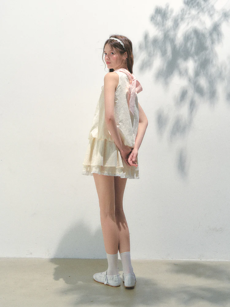 Beige Bud Bubble Dress