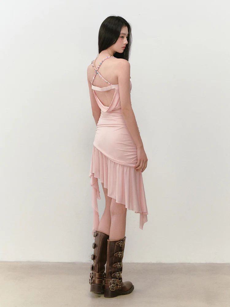 Beaded Mesh Bodycon Dress