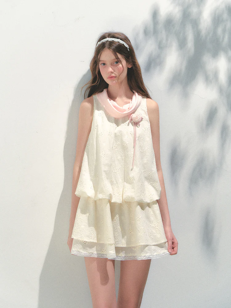Beige Bud Bubble Dress
