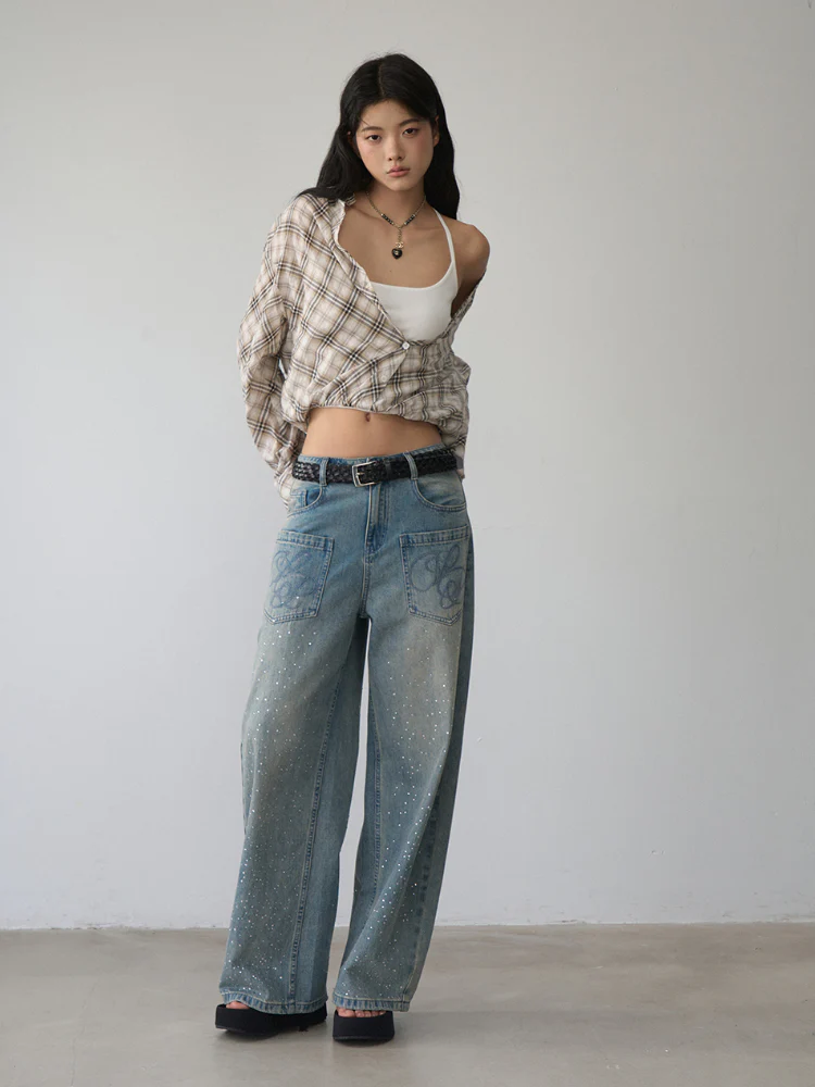 Two-piece Look Checked Long-sleeve Shirt