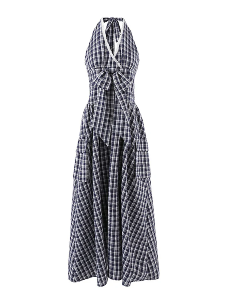 Halter Bowknot Lace Dress