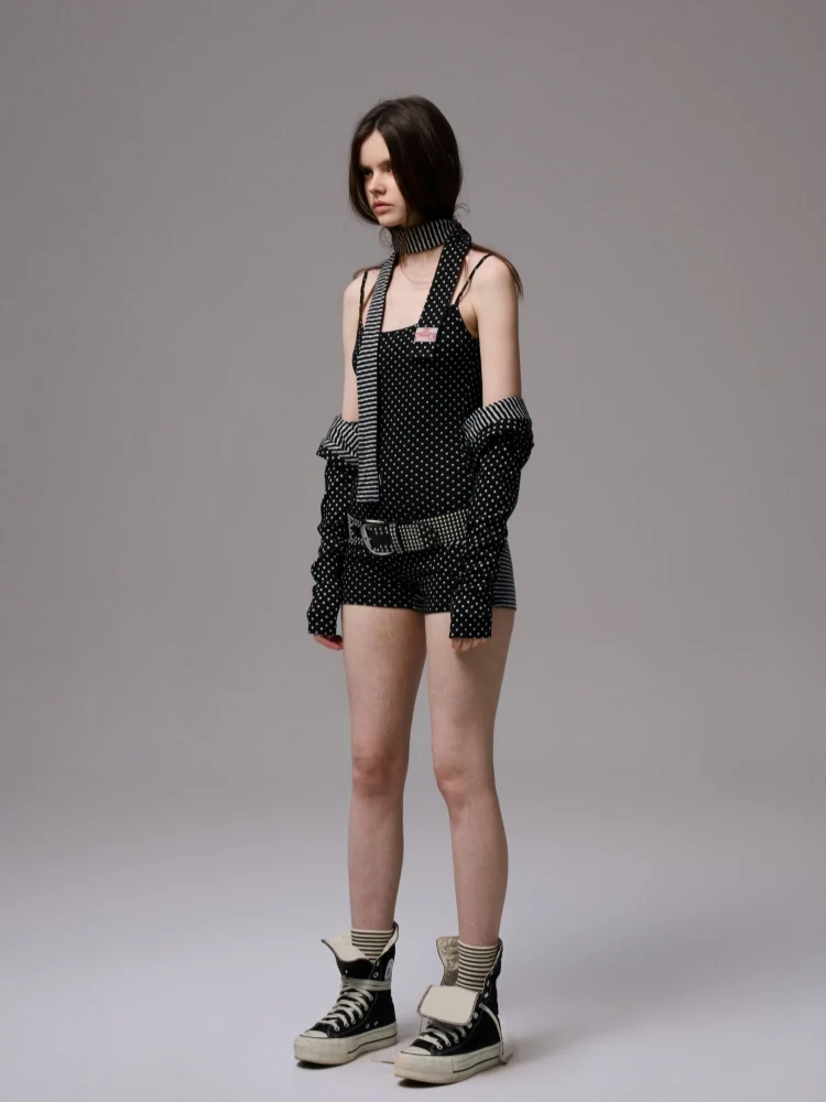 Polka Dot Stripe Jumpsuit Set