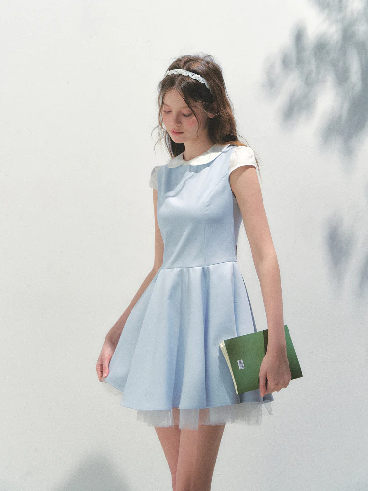 Doll Collar Mesh Tutu Dress