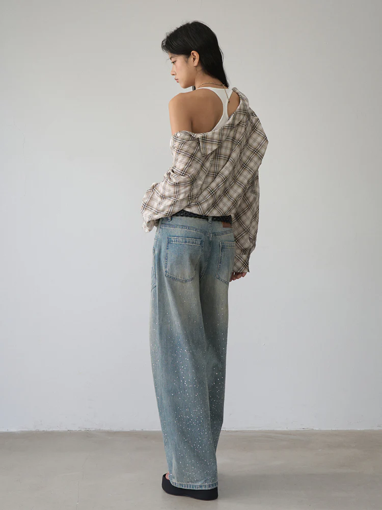 Two-piece Look Checked Long-sleeve Shirt