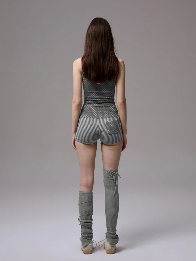 Polka Dot Stripe Jumpsuit Set