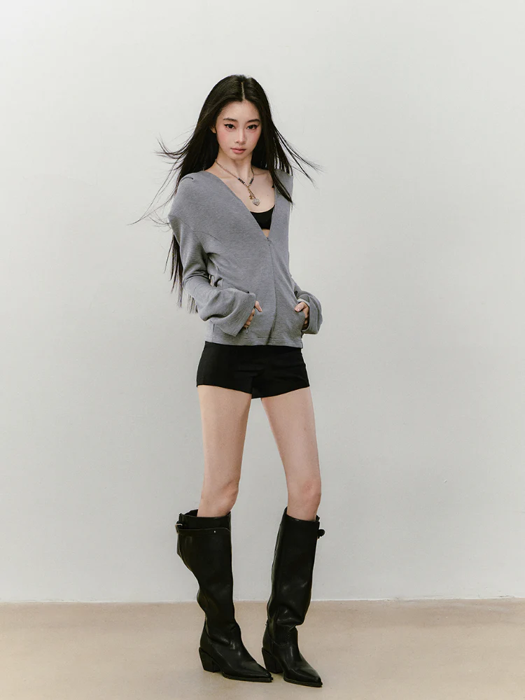 Flared Sleeve Waist-cinched Hooded Jacket