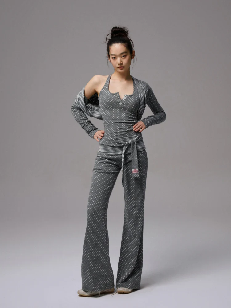 Polka Dot Stripe Jumpsuit Set