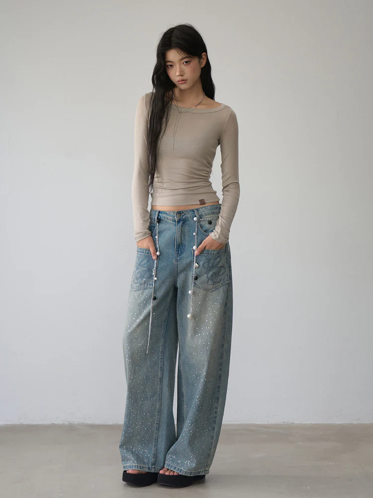 Reversible Off-shoulder Slim Long-sleeve T-shirt