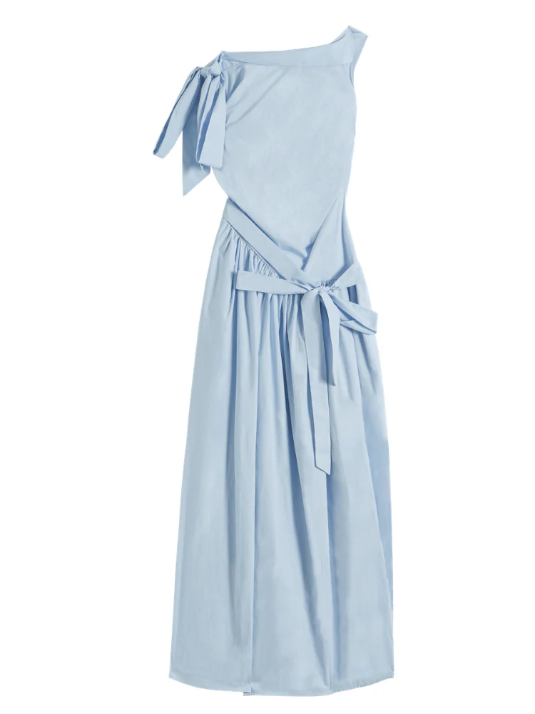 Off-the-Shoulder Bow Flower Bud Dress