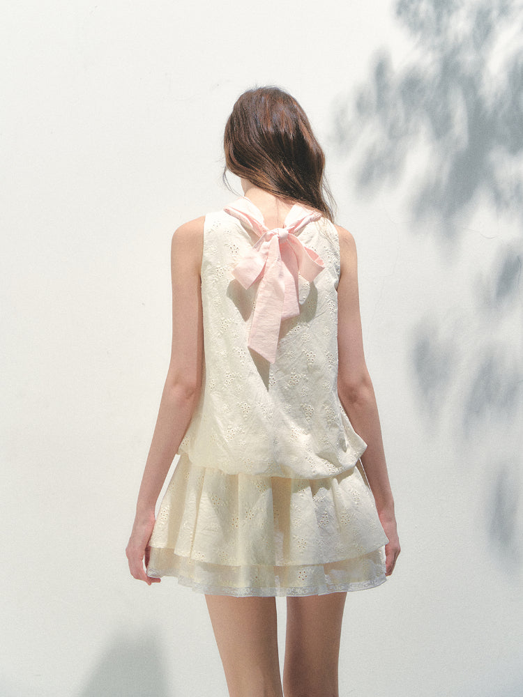 Beige Bud Bubble Dress