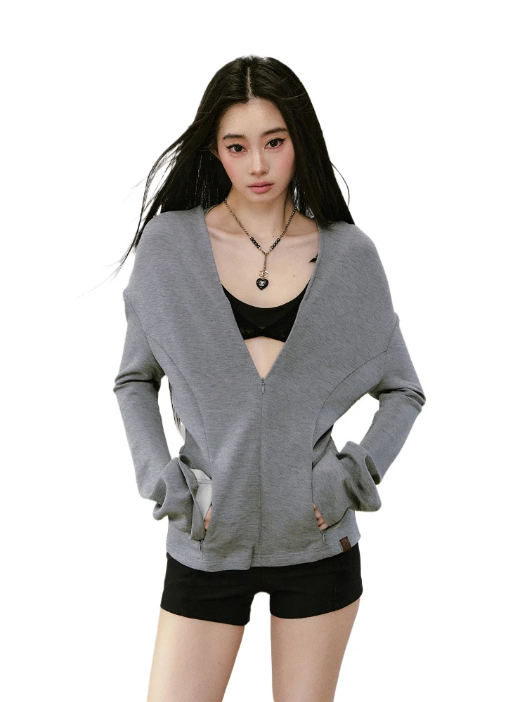 Flared Sleeve Waist-cinched Hooded Jacket
