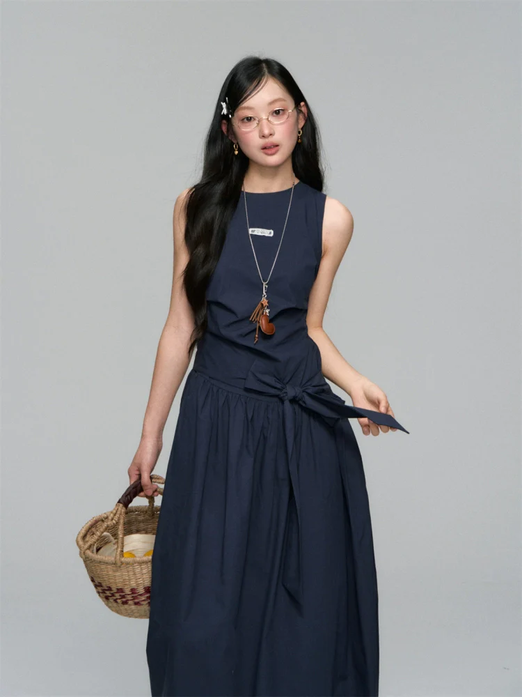 Sleeveless Tie-Waist A-Line Sundress