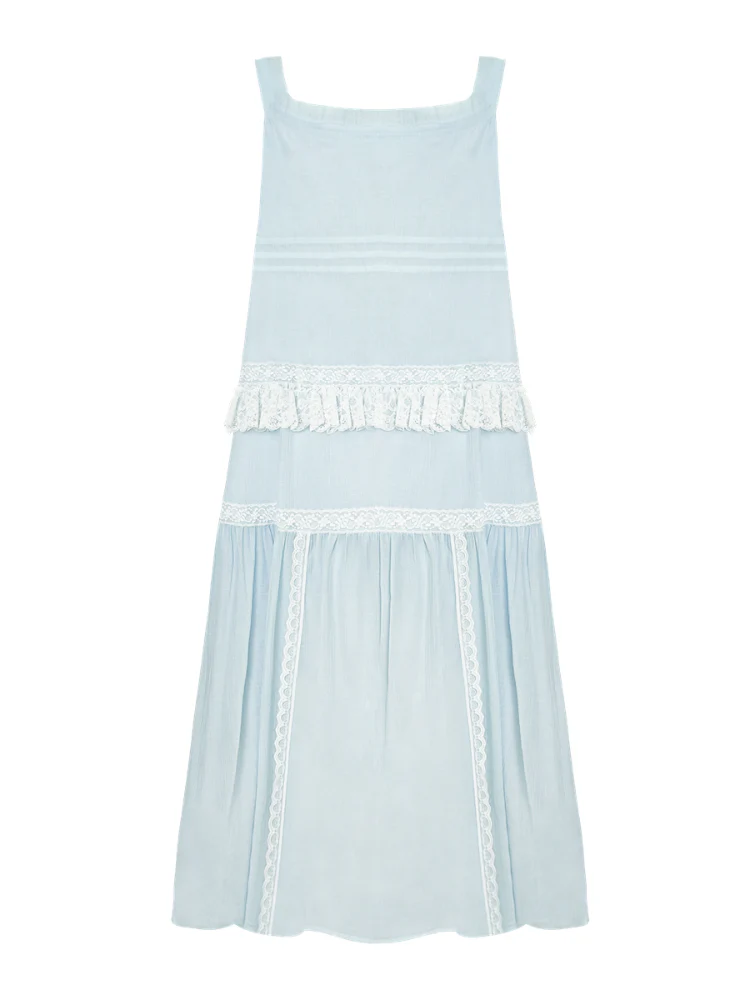Halter Off-shoulder Lace-trimmed Dress