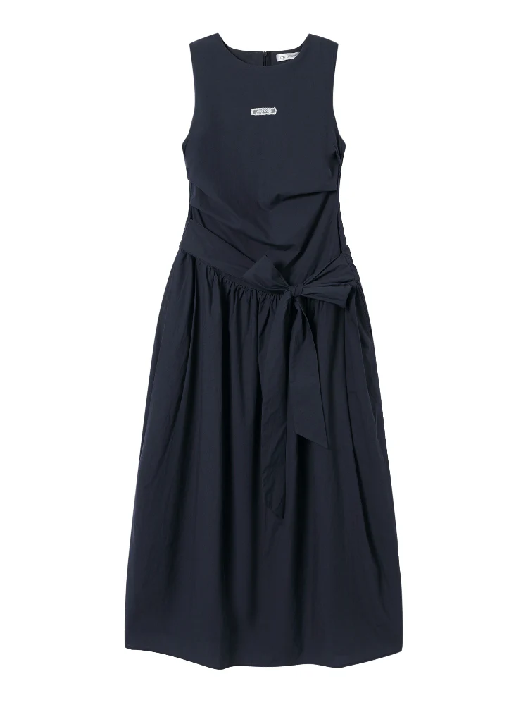 Sleeveless Tie-Waist A-Line Sundress