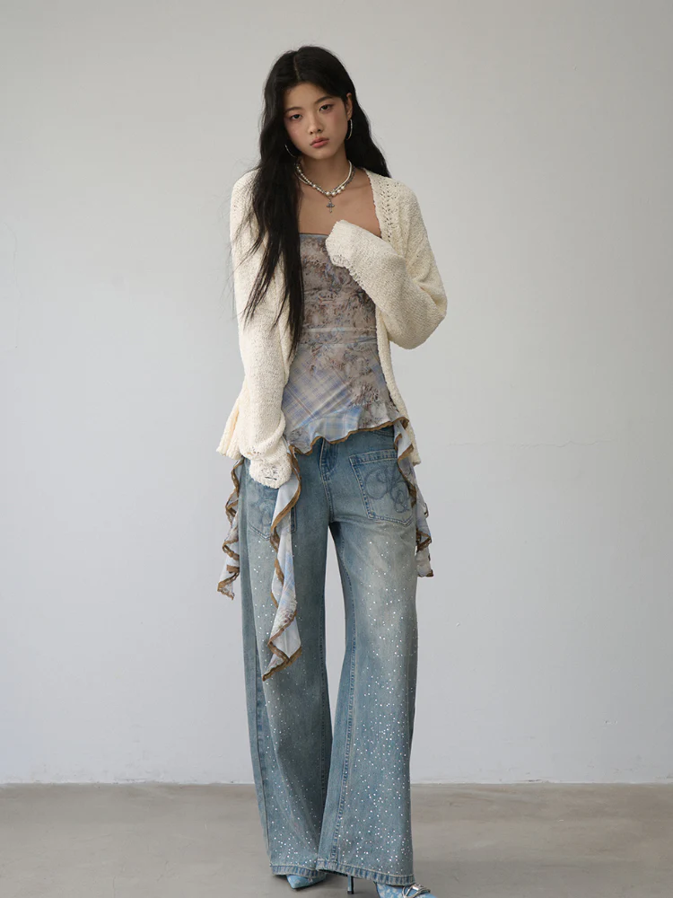 Irregular Print Mesh Bandeau