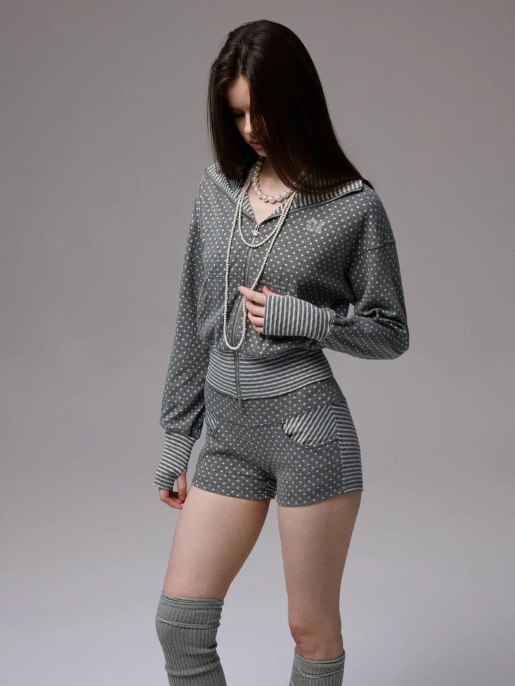 Polka Dot Stripe Jumpsuit Set