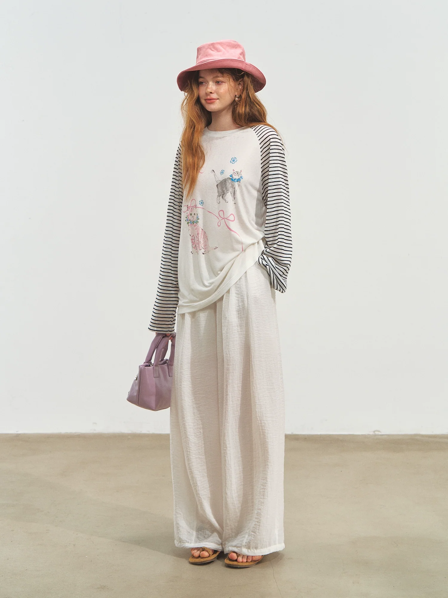 Striped Spliced Sunscreen Cover-up