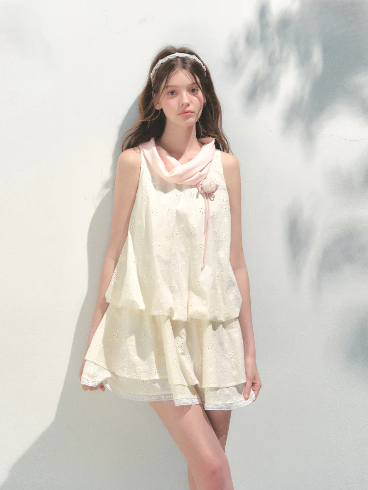 Beige Bud Bubble Dress