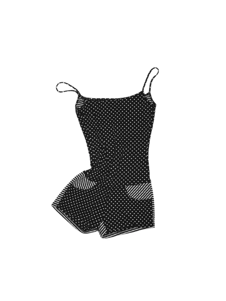 Polka Dot Stripe Jumpsuit Set