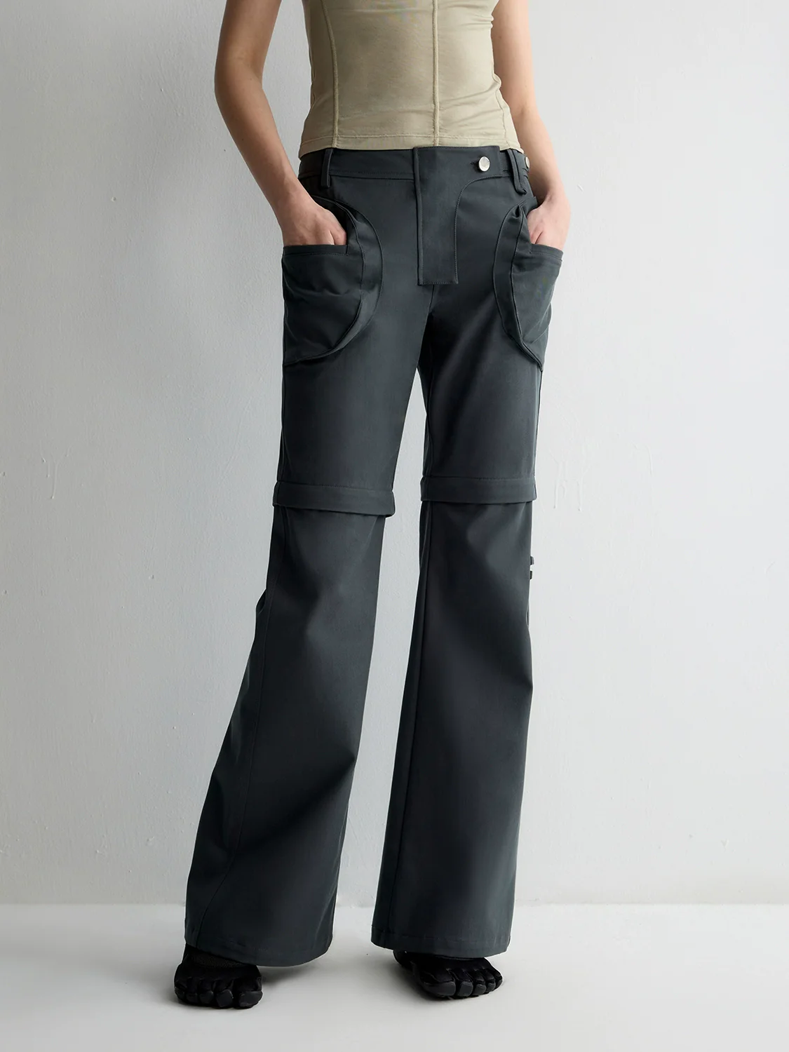 Two-in-One Removable Flared Casual Pants