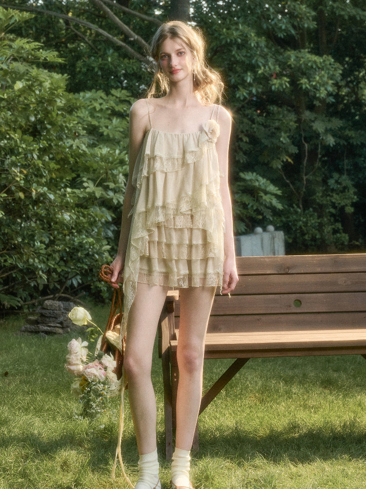 Soft Lace Fairy Tank Top & Skirt Set